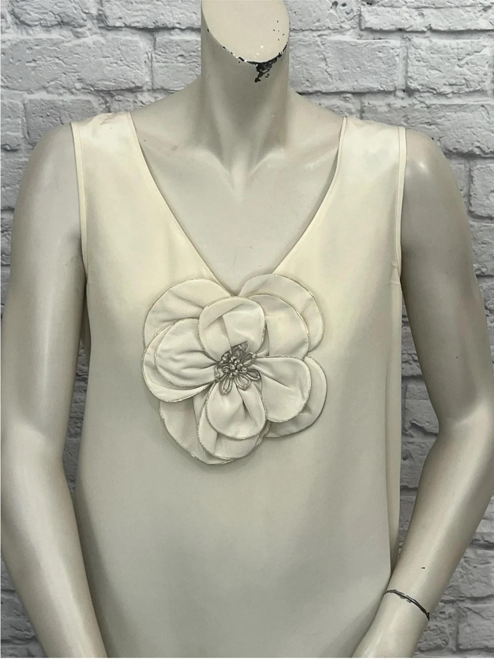 KATE SPADE BEIGE FLORAL PRINT SLEEVELESS TOP SIZE S